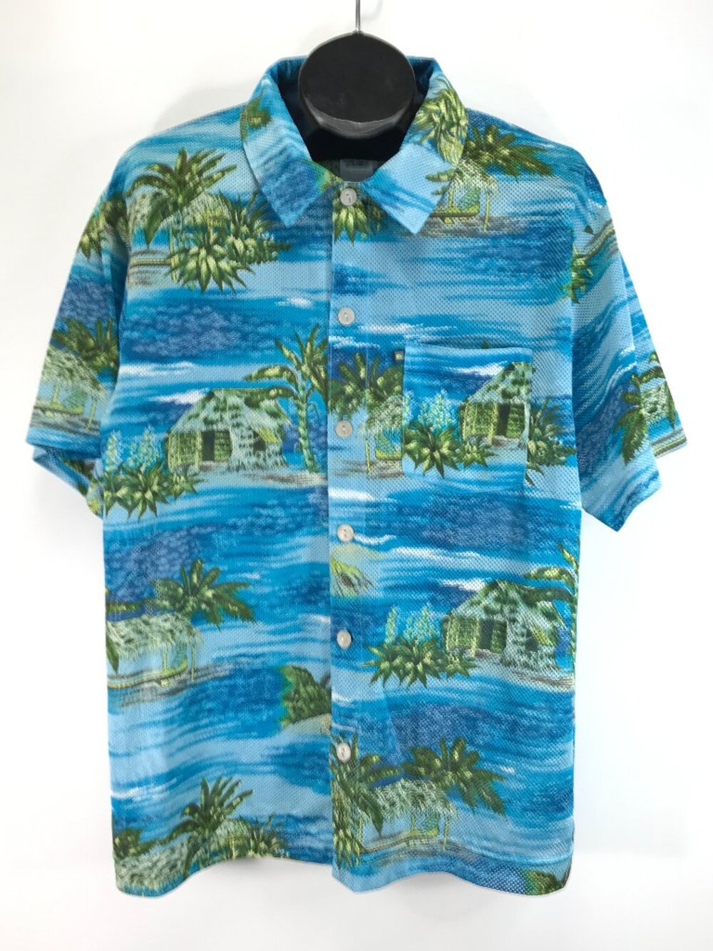 Vintage Quiksilver Mesh Hawaiian Shirt Men's Large Tropical Short Sleeve Aloha